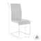 Armen Living Amanda Contemporary Side Chair in Gray Faux Leather and Chrome Finish, PK2 LCAMSIGR - alternate 5